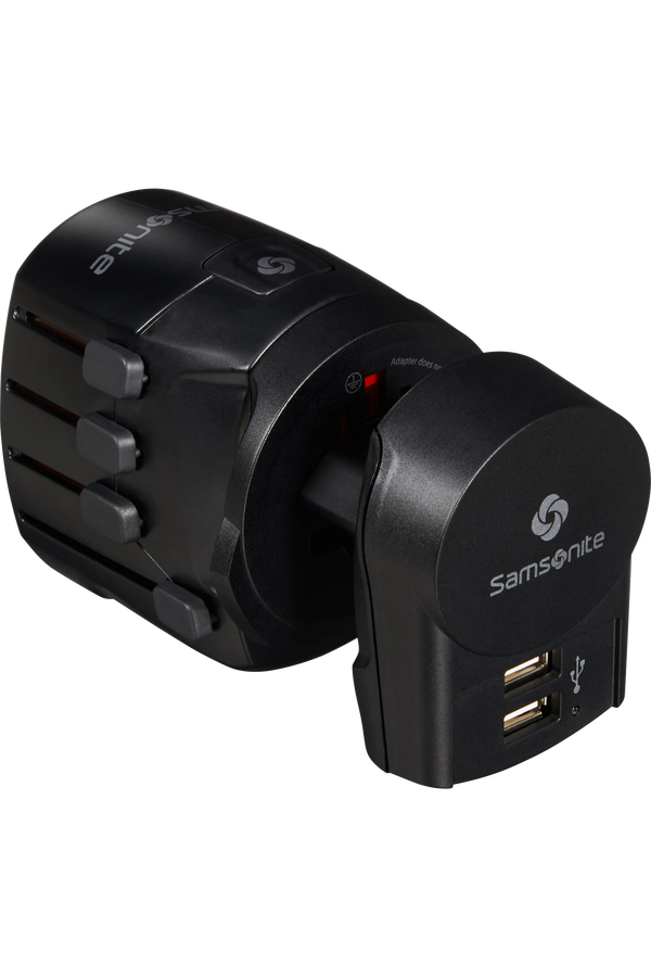 Samsonite Travel Accessories World Adaptor Pro 3-P+USB Zwart