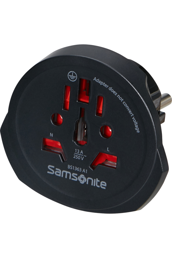 Samsonite Travel Accessories World to Europe Adaptor Zwart